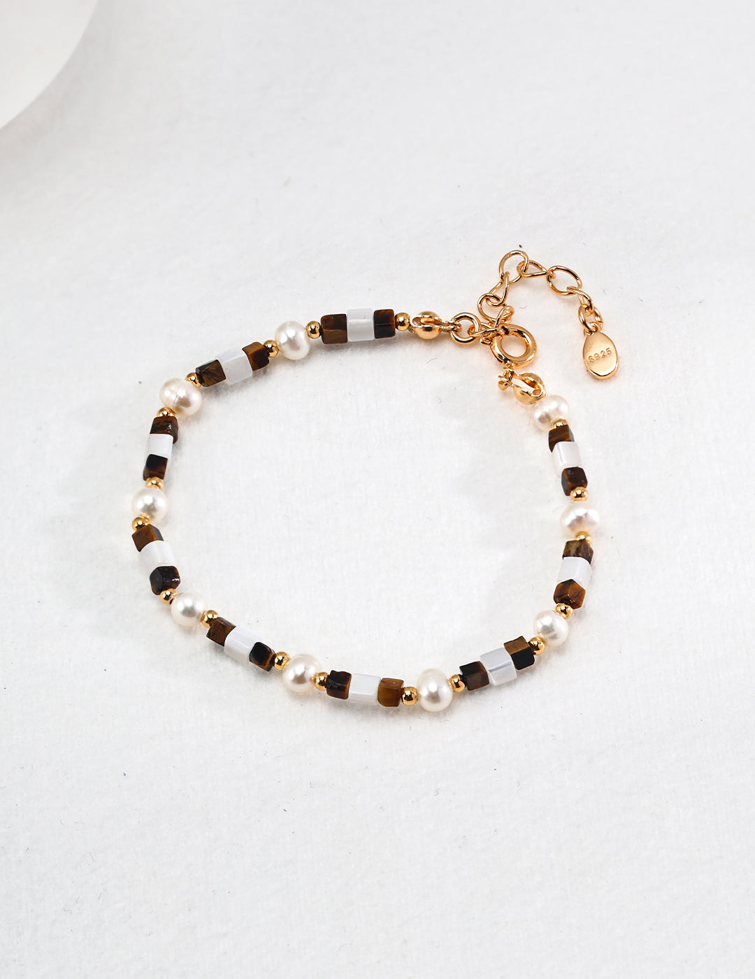 Melody Series - Pearl & Tiger Eye Stone Beaded Bracelet