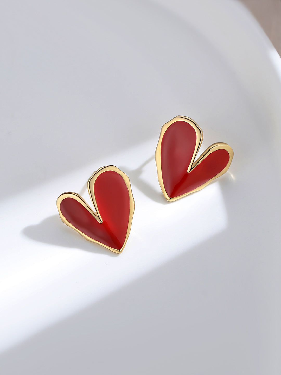 Scarlet Heart Enamel Studs