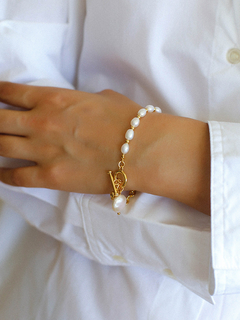 Melody Series - Pearl and 18K Gold-Plated Chain Bracelet