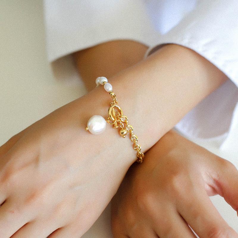 Melody Series - Pearl and 18K Gold-Plated Chain Bracelet