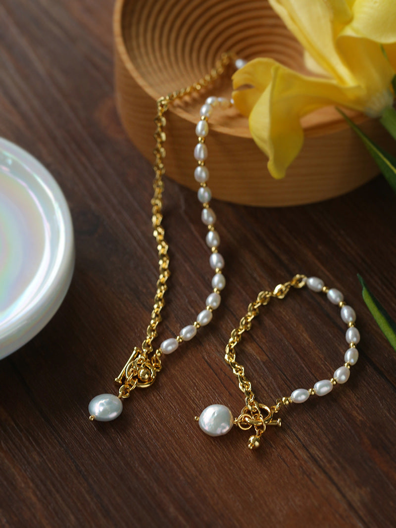 Melody Series - Pearl and 18K Gold-Plated Chain Necklace