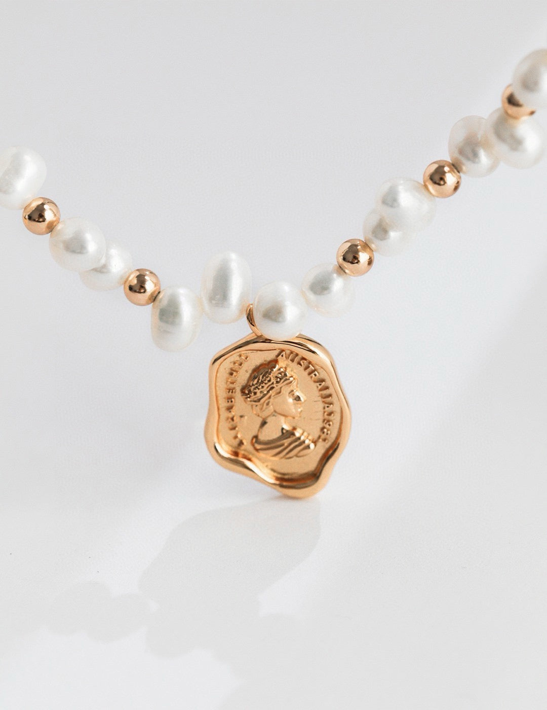 Melody Series - Gold Coin Pearl Necklace