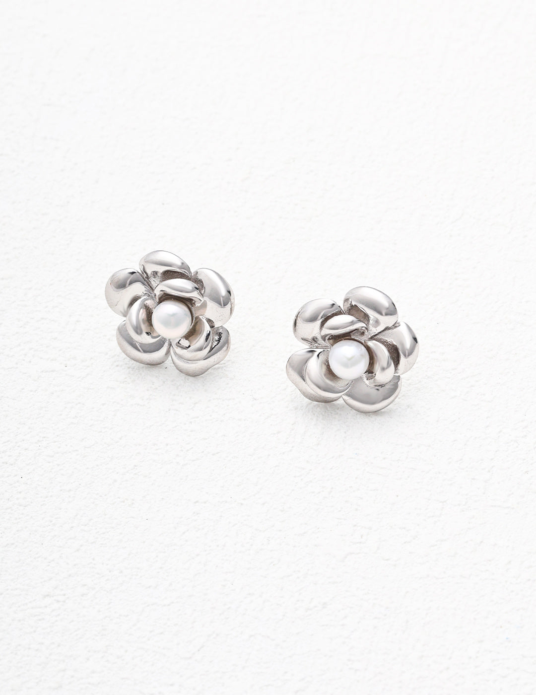 Elegance Series - Pearl Rose Earrings