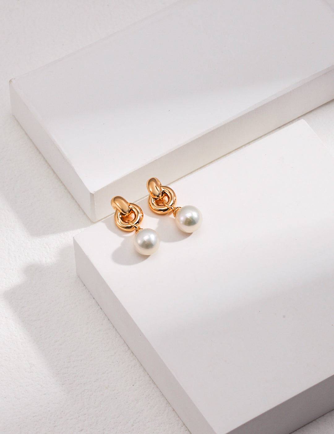 Elegance Series - Knot Pearl Drop Earrings