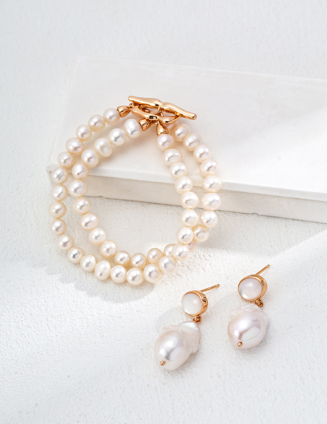 Elegance Series - Baroque Pearl Drop Earrings