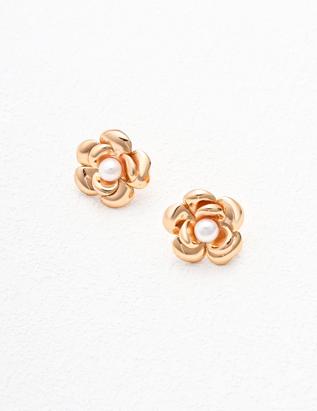 Elegance Series - Pearl Rose Earrings