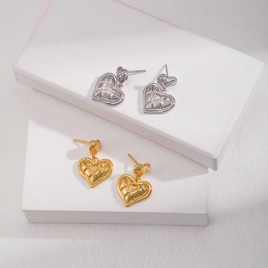 Melody Series Heart Cushion Earring Drops