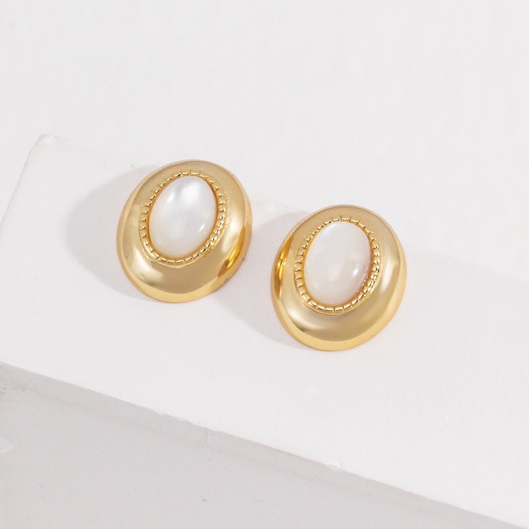 Vintage Lovers' Mother of Pearl Earring Studs