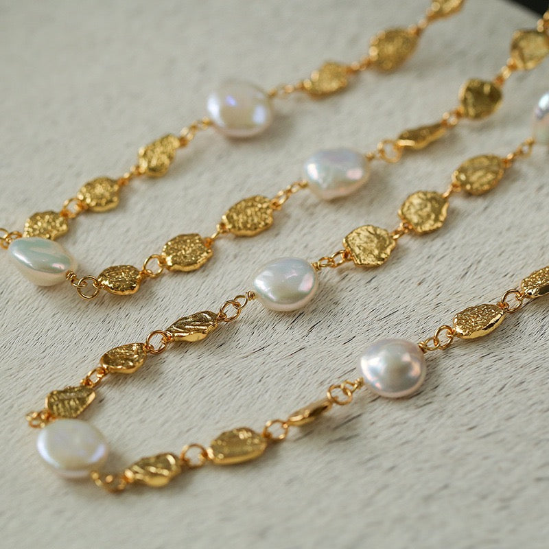 Melody Series - 18K Gold-Plated Freshwater Pearl Necklace