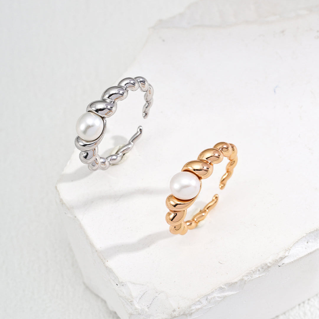 Minimalist Pearl Rope Ring