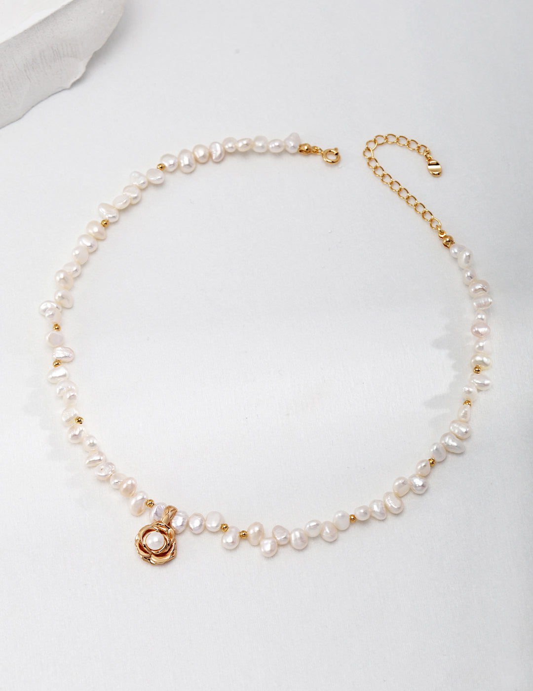 Elegance Series - Pearl Rose Necklace