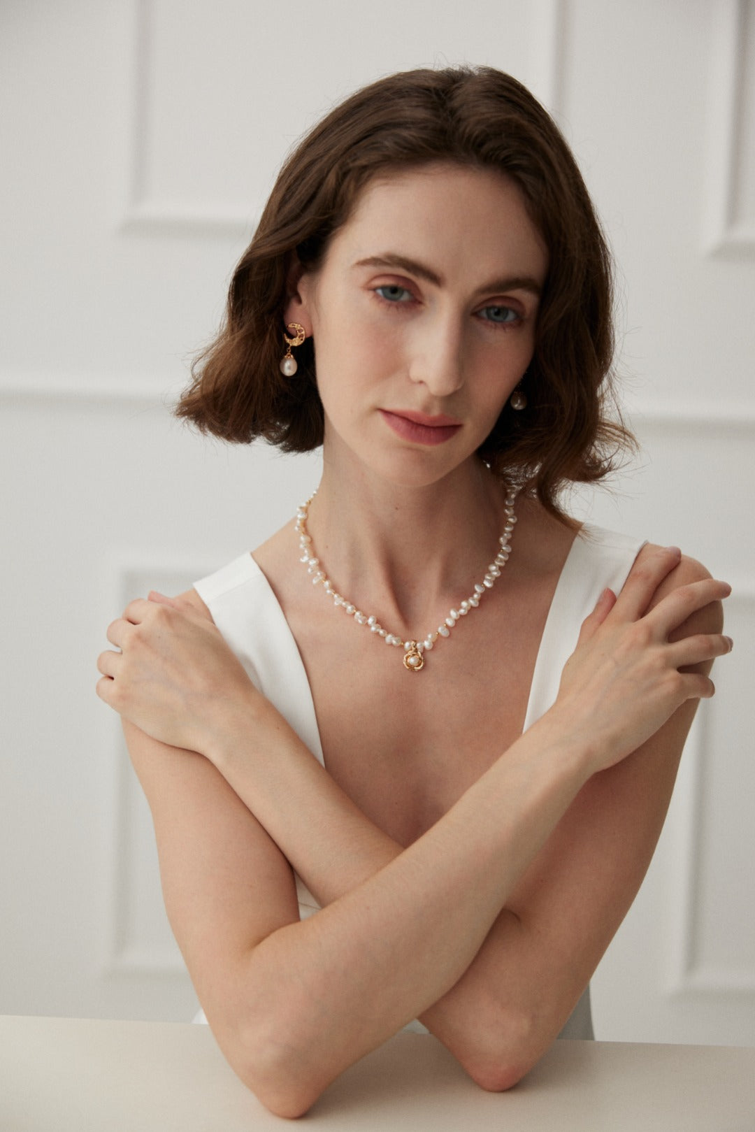 Elegance Series - Pearl Rose Necklace