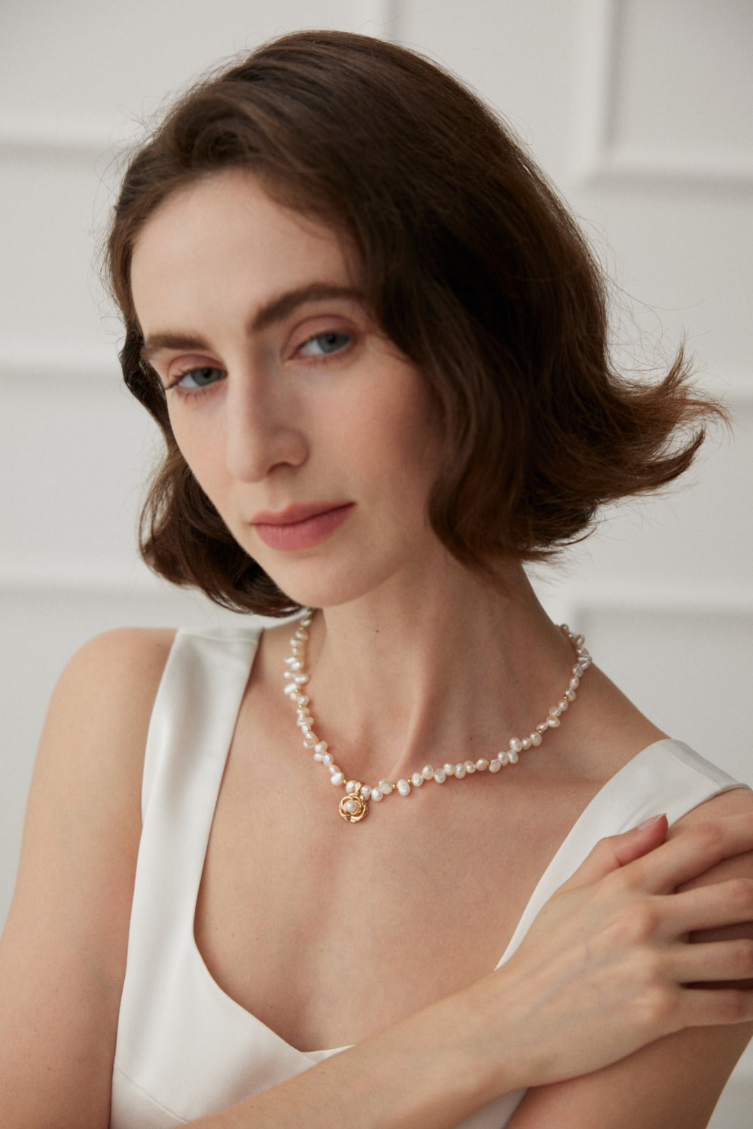 Elegance Series - Pearl Rose Necklace