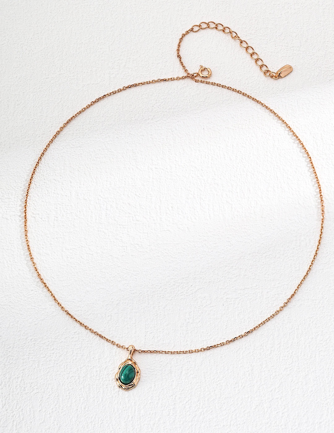 Vintage Lovers' Malachite Gold Vermeil Necklace