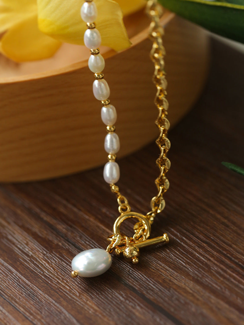 Melody Series - Pearl and 18K Gold-Plated Chain Necklace