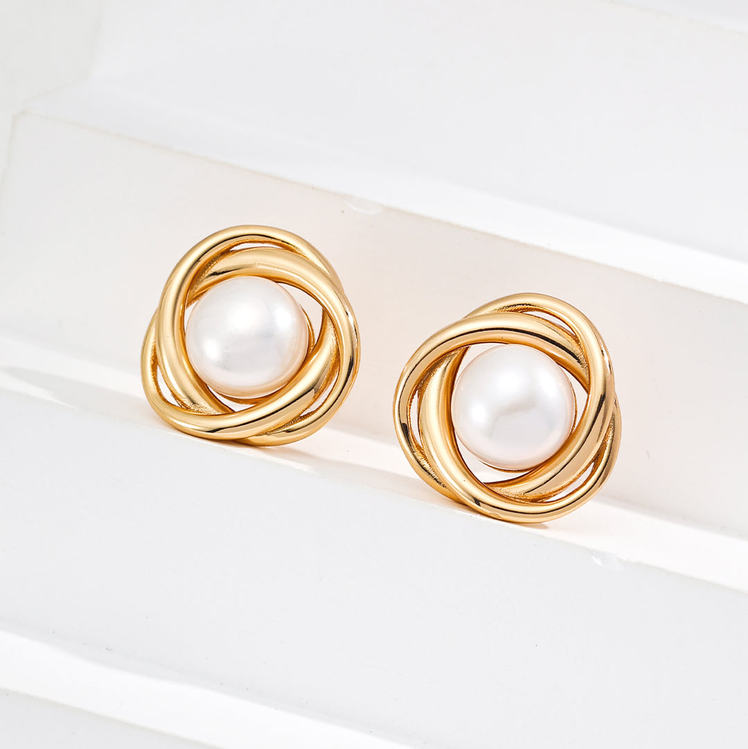 Natual Pearl Earring Studs