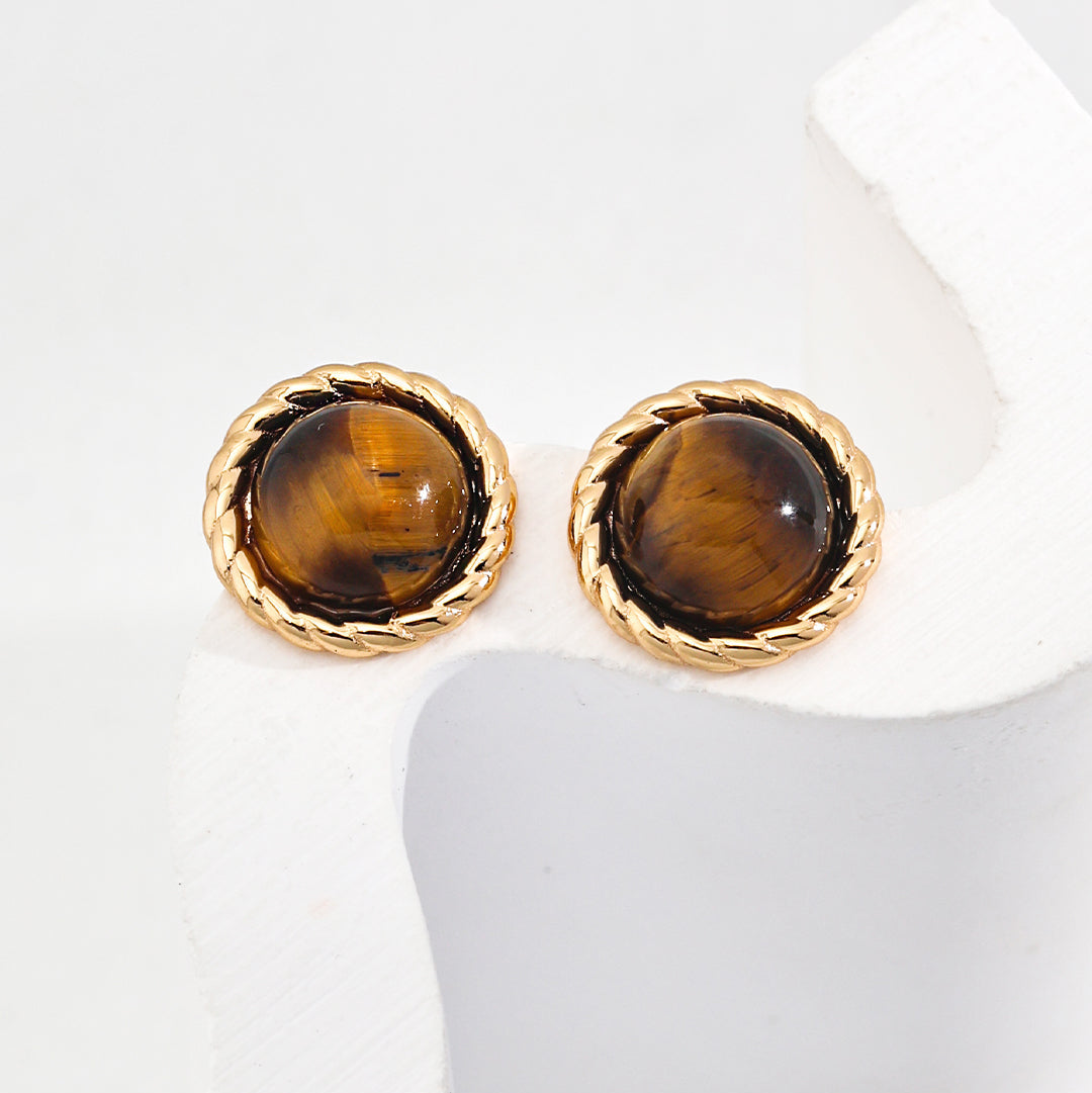 Tiger eye stone earring studs