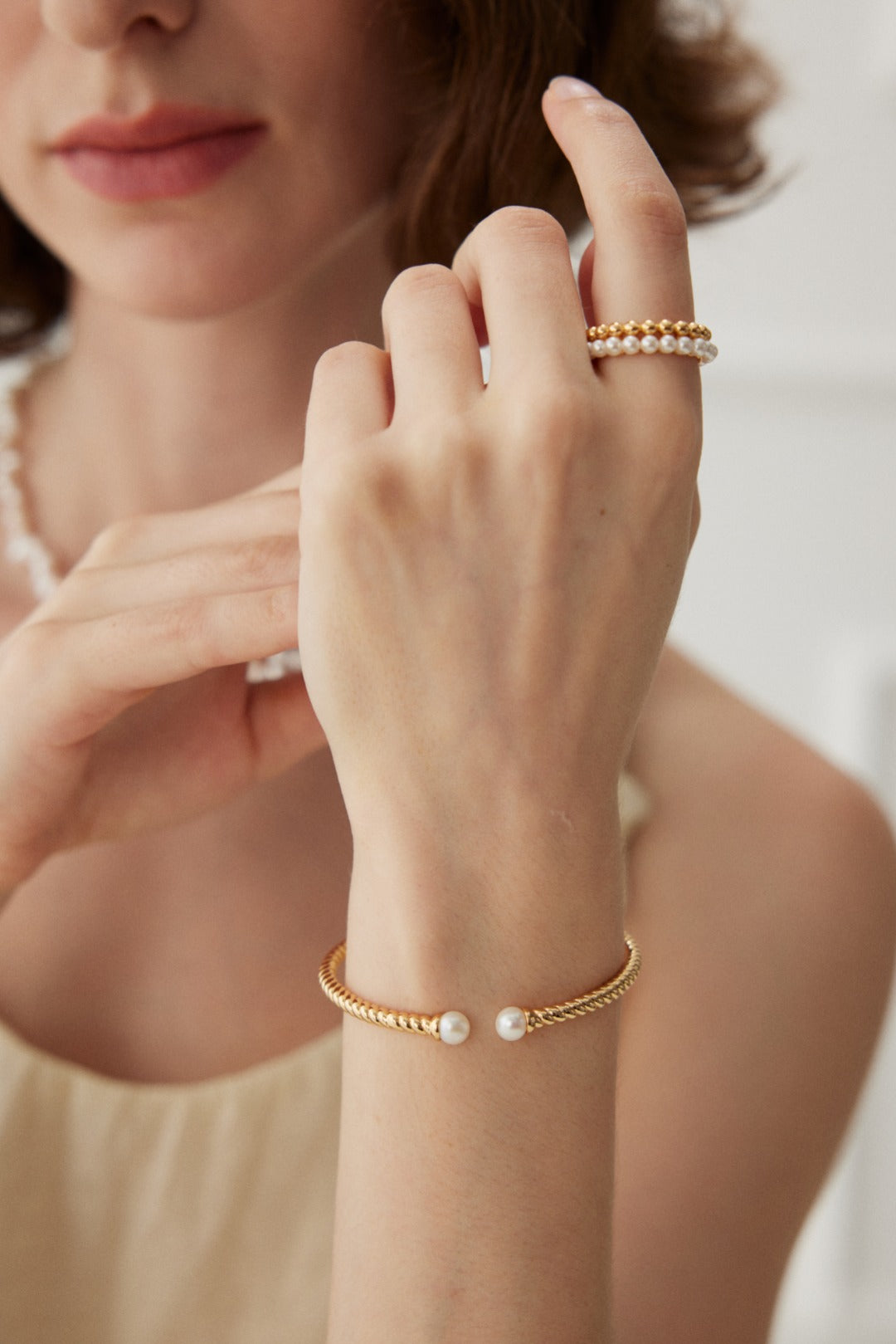 Elegance Series - Pearl Open Cuff