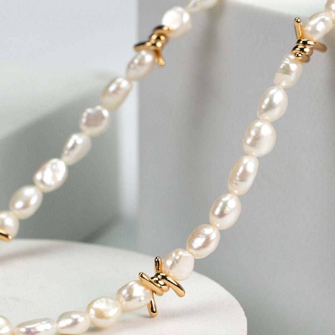 Melody Series - Gold twists Pearl Necklace