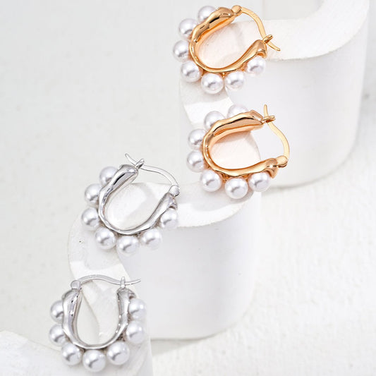 Melody Series - Shell Pearl Hoop Earrings