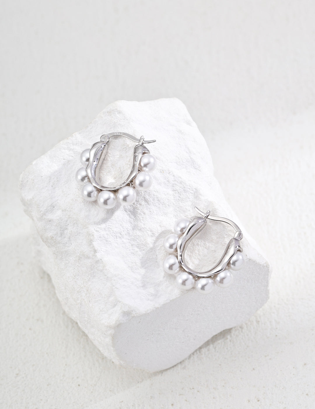 Melody Series - Shell Pearl Hoop Earrings