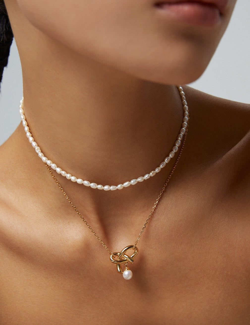 Elegance Series - Bow Pearl Drop Necklace