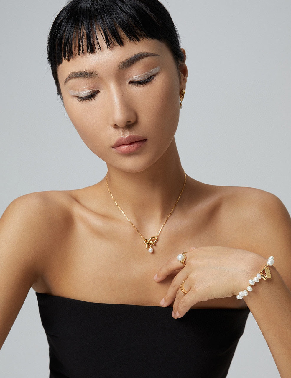 Elegance Series - Bow Pearl Drop Necklace